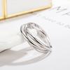 Simple Three-Ring Ring Ring Women'S White Copper Plated Micron Rhodium Gold Silver Jewelry