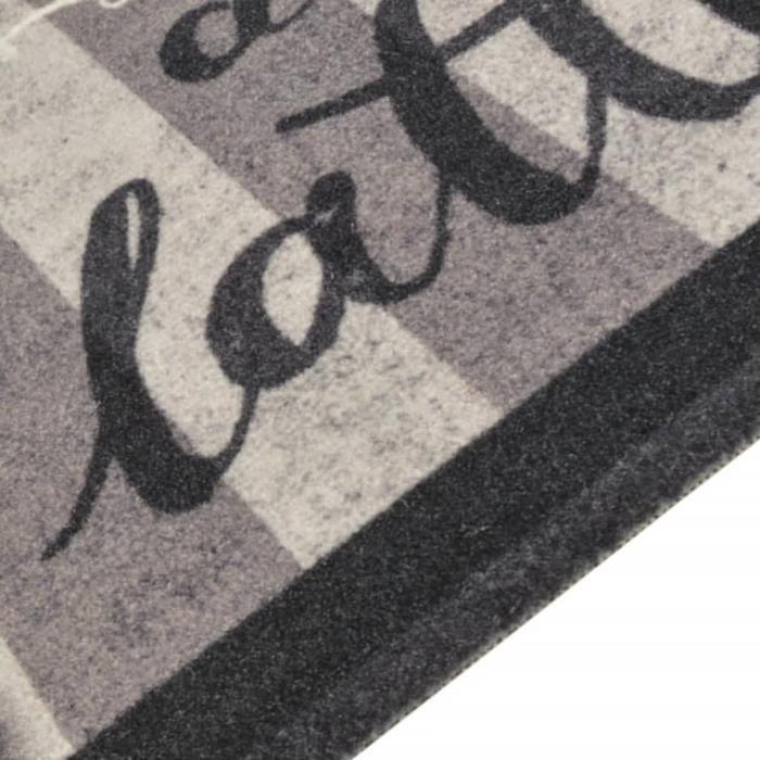 VidaXL Washable Kitchen Rug Black Coffee Print 45x150 Cm Velvet 136555