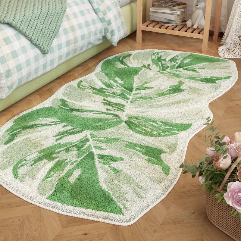 Fresh Style Living Room Decoration Green Carpet Thicken Plush Rugs for Bedroom Irregular Shapes Rugs for Bedroom Fluffy Soft Rug