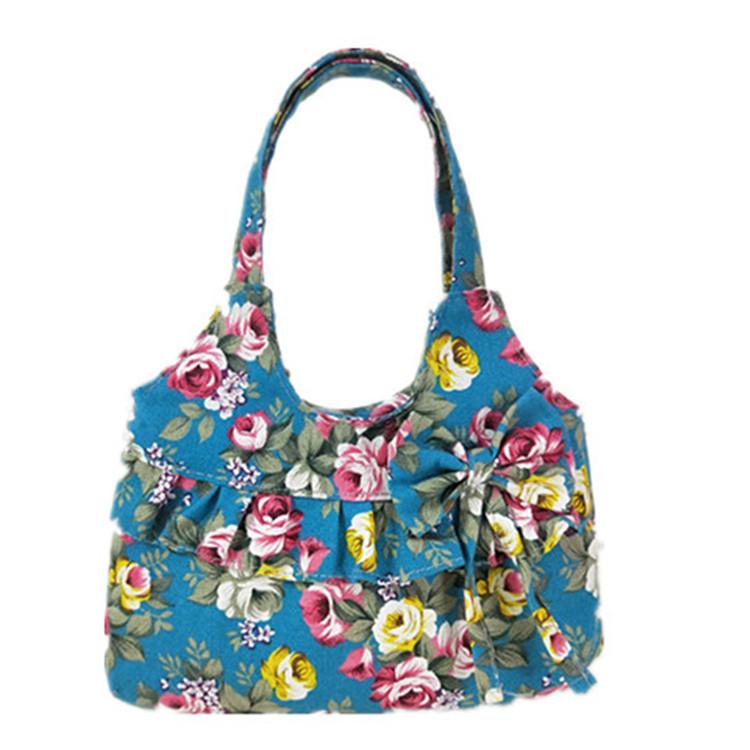 Women's Korean Style Canvas Tote Bag with Bowknot - Simple, Retro, and Perfect for Groceries or Your Phone