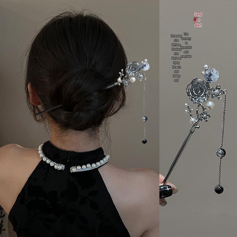 Exquisite Vintage-Inspired Tassel Hairpin for Women - Elegant Hanfu Cheongsam Style Headdress