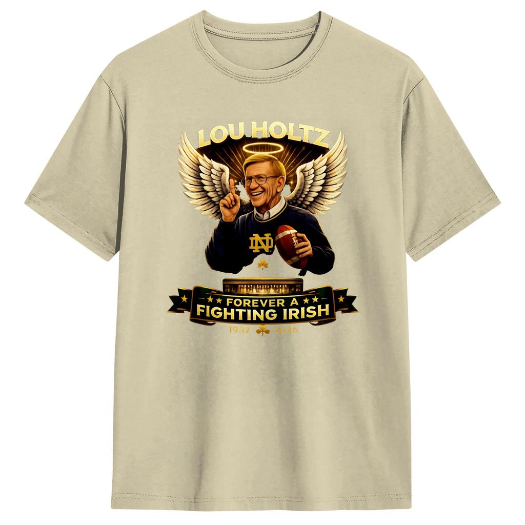 Funny Lou Holtz Forever TShirts for Unisex Round Collar Cotton T Shirts  Short Sleeve Tees Graphic Tops