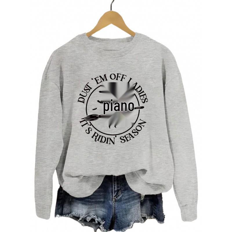 Fun Print Ladies' Fashion Round Neck Hoodie - Comfortable & Versatile Autumn Arrival