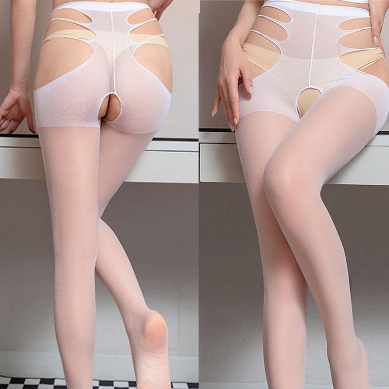 Hot Sexy Suspenders Stockings Women Sexy Lingerie Open Crotch Pantyhose Mesh Garters Knee Socks Erotic Tights Sex Accessories