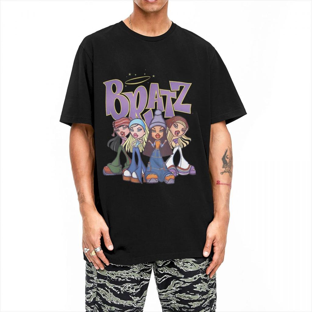 Vintage T-Shirt Bratz Original Vierergruppe Neueste Baumwoll-T-Shirts Hip Hop T-Shirt für Herren Sommer Kurzarm Kleidung