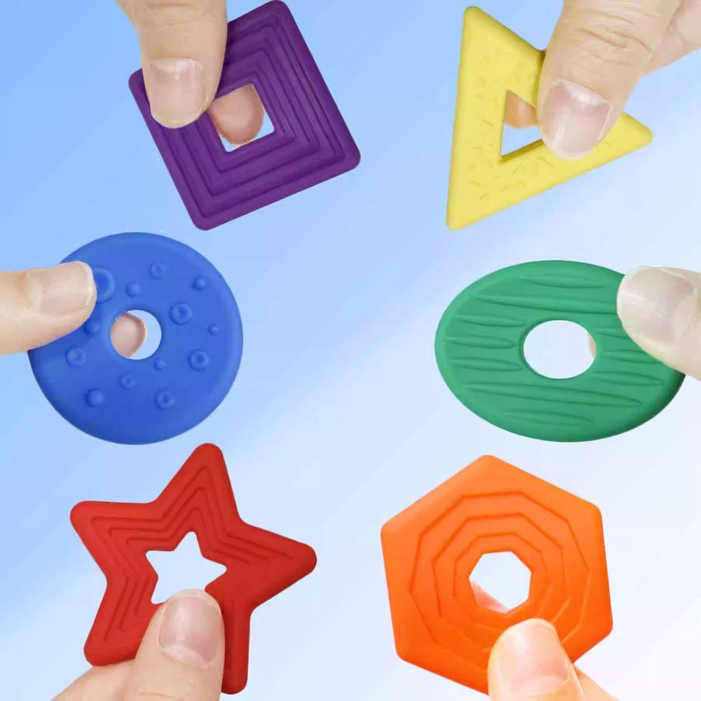 6PCS/set Silicone Children Sensory Stone Relaxing Textured Worry Rocks  Christmas Gift