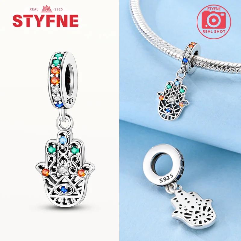 Copper Hamsa Hand Charm Lucky Hand Religion Bead Charms Fits Authentic Bracelets Diy Fine Jewellery Making Gifts for Women