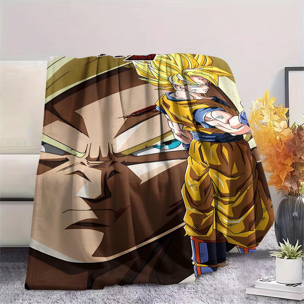 Coperta in Flanella con Stampa Personaggi Dragon Ball, Alta qualità Confortevole per Tutte le Stagioni, Arredamento per la Casa, Calore e Comfort, Perfetta per Regali di Natale