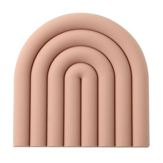 

Силиконовая подставка с геометрической U-образной формой, термостойкая нескользящая столешница, держатель для чашки кофе, чая, кухонные принадлежности розовый