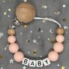 Baby Pacifier Clip Personalised Name Dummy Nipple Holder Chains Newborn Feeding Newborn Custom Pacifiers Clip Chew Teething Toys