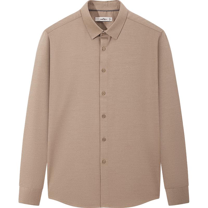 Qipai Men s Double-Sided Brushed Business Casual Long-Sleeve Shirt 42