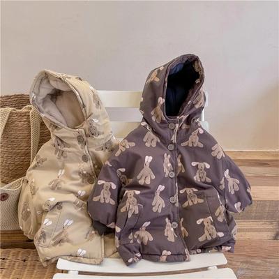 Children Outerwear Cartoon Kids Thick Padded Coat with Hood Korean Baby Clothing Girl Boy Jacket Warm Winter