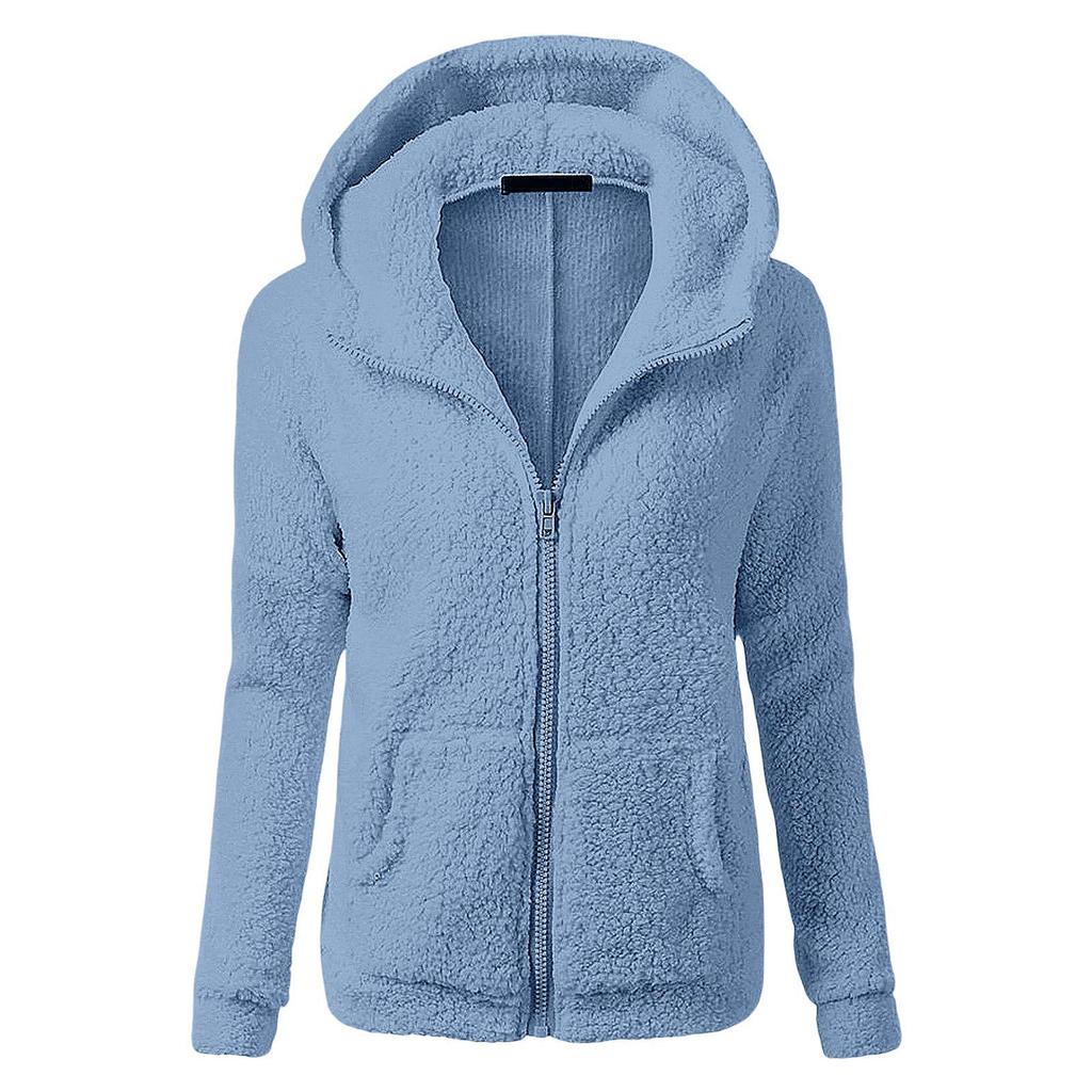 2025 Damen Herbst/Winter Kapuzen-Plüsch-Sweatshirt mit Reißverschluss