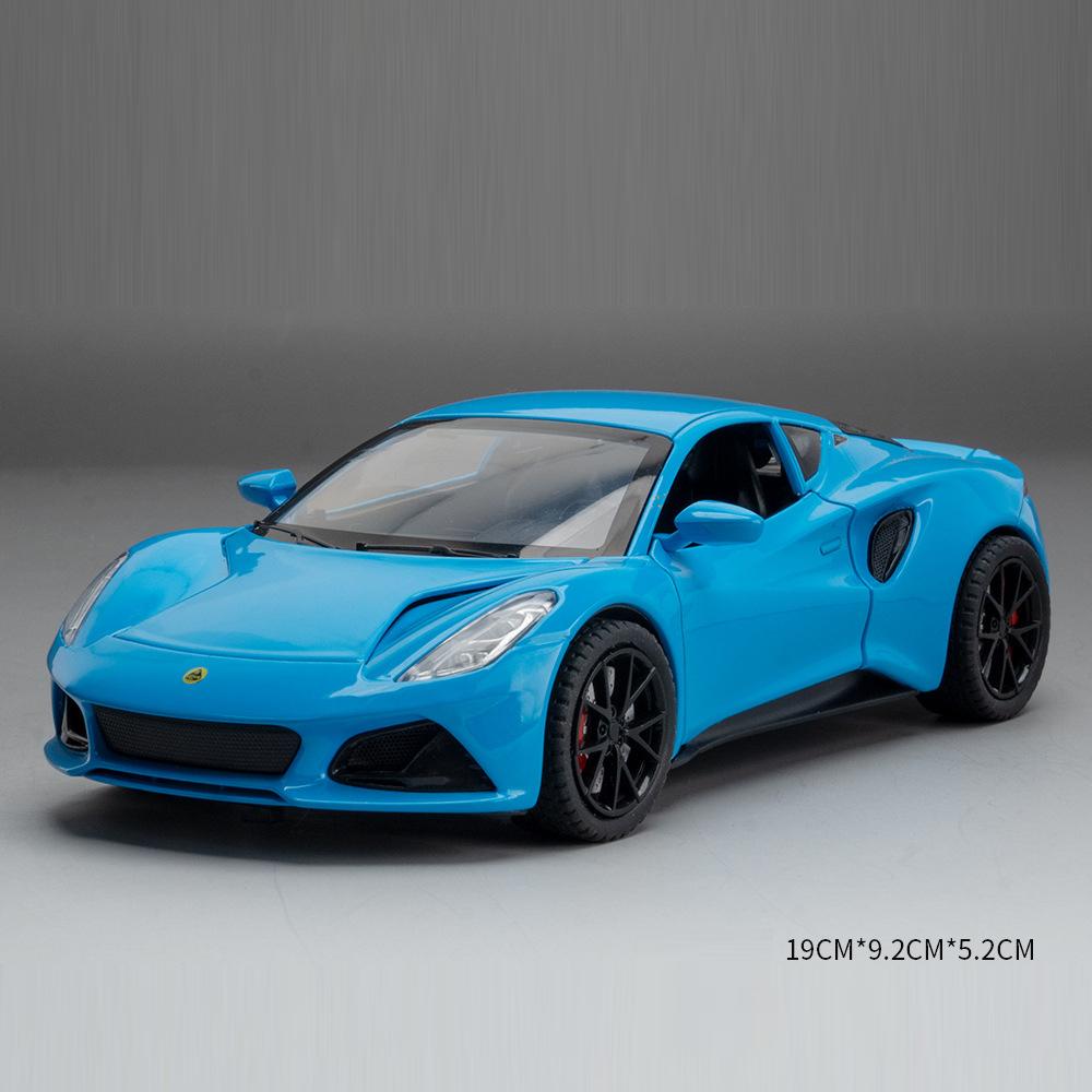 

1:24 Evija Emira Toy Car Model New Energy Alloy Diecast Pull Back Sound Light Simulation Toys Vehicles Boy Birthday Gifts