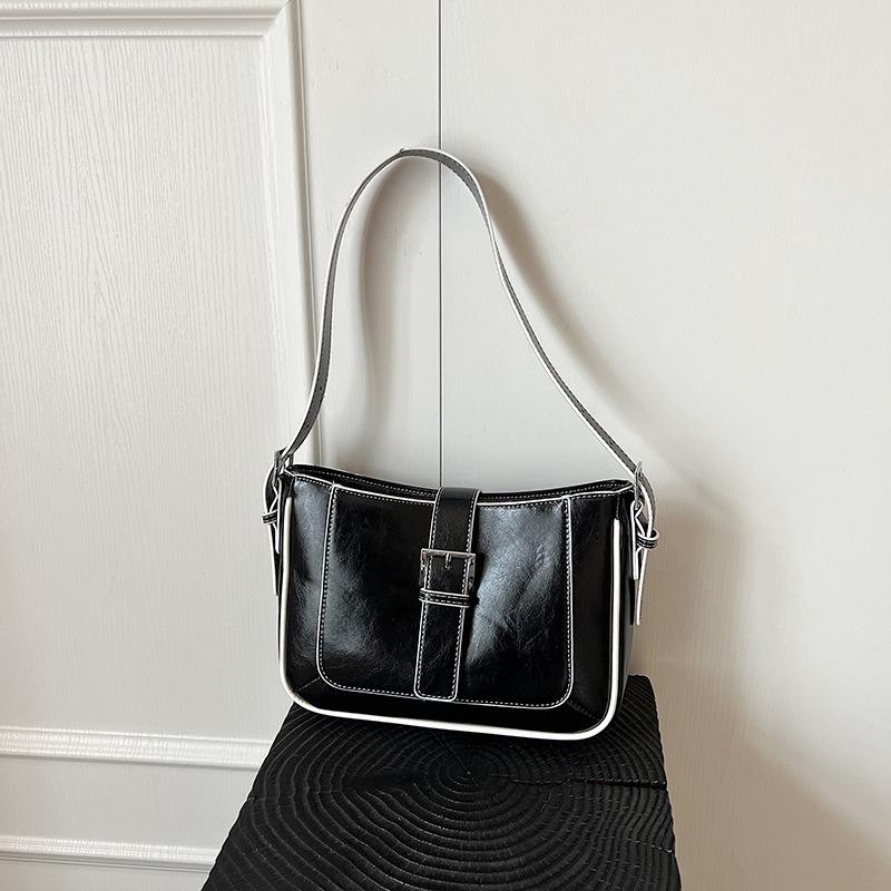 

Niche simple and versatile single shoulder underarm bag women s summer new fashion retro crescent bag чёрный