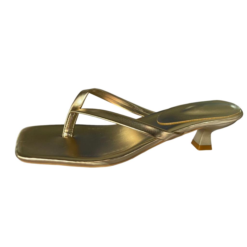 Women's Heels Flip Flops Square Toe Low Heels Comfortable Summer Sandals for Casual