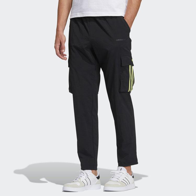 Adidas Neo Contrast Stripe Straight-Leg Track Pants Men Bottoms Black H55286