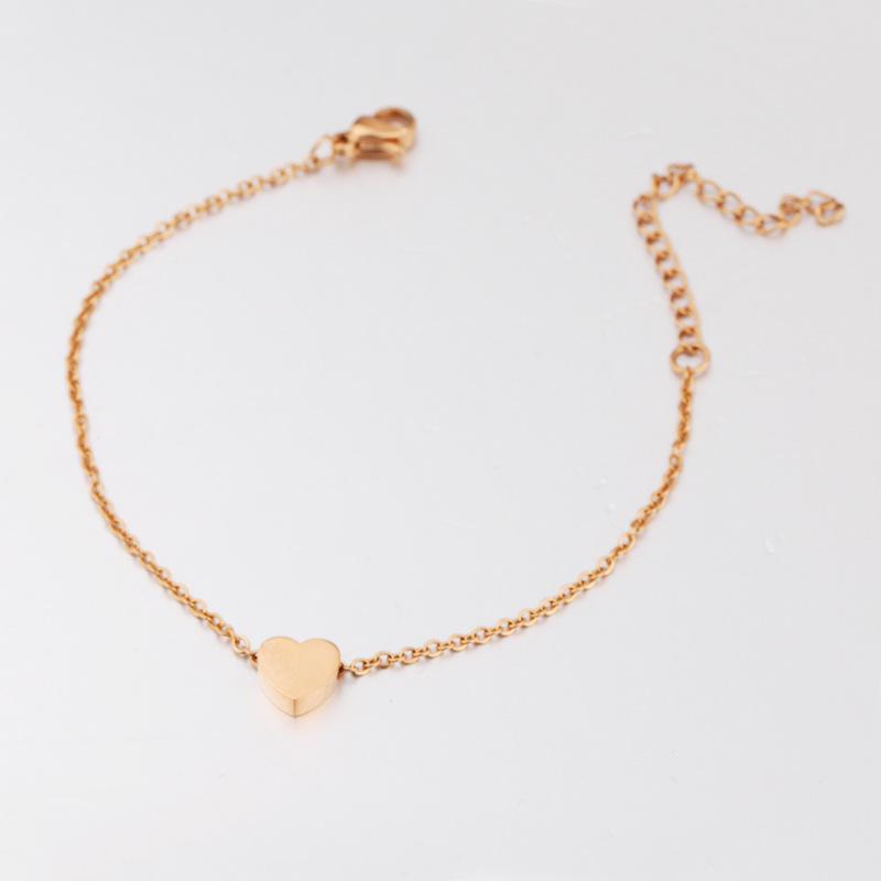 Kreatywna seria bransoletek i bransoletek na kostkę w kształcie serca ze stali nierdzewnej z lustrzanym wykończeniem: Zrób to sam Proste i Modne dla Par