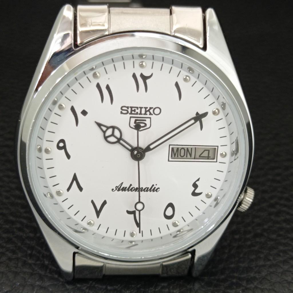 JAPAN VINTAGE REFURBISHED SEIKO 5 AUTOMATIC MENS WHITE DIAL WATCH a446170-1