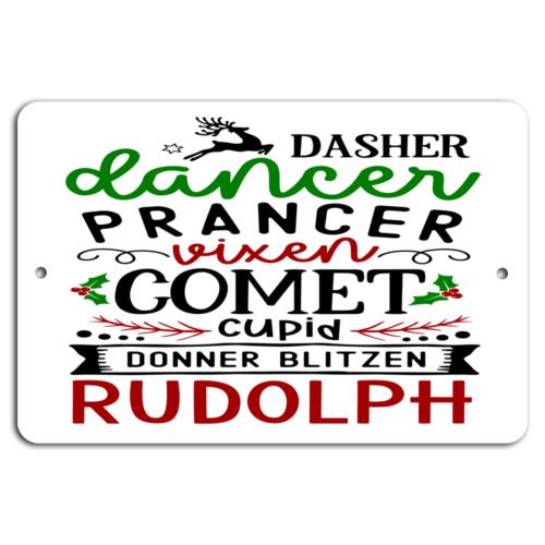 

Jolly Reindeer Roll Call Festive Green Red SignAluminumtin sign 20x30cm（7.8x11.8inch）