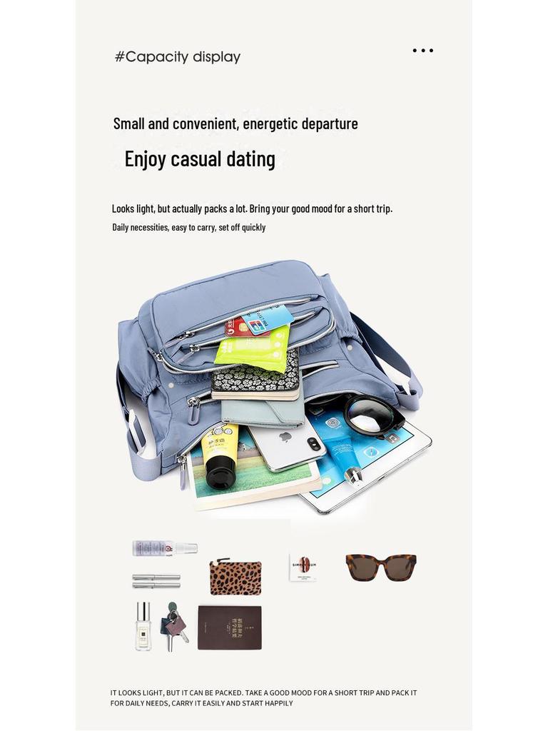 2023 Women's Large Capacity Nylon Shoulder Bag - Multi-Pocket, Casual Outdoor Messenger Bag