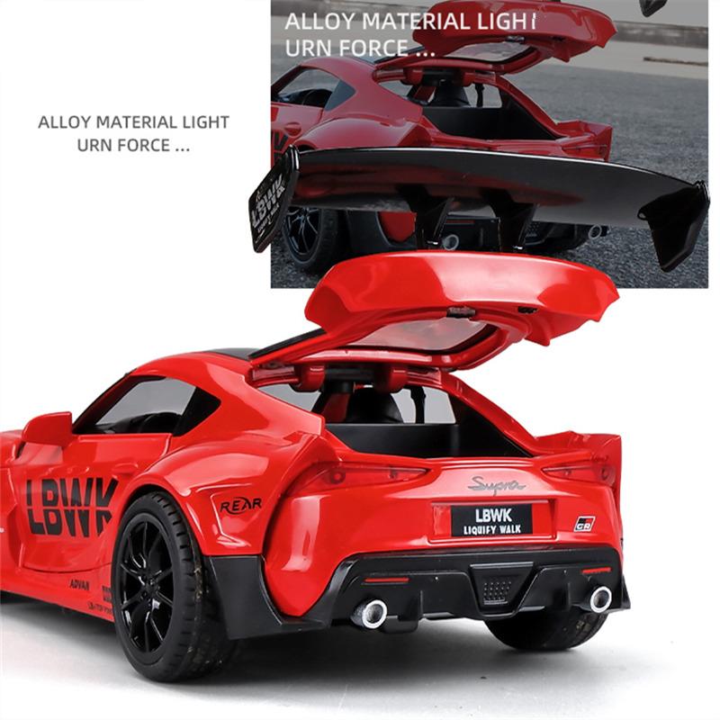 1/24 Toyota SUPRA Track Alloy Sports Car Model Diecasts & Toy Vehicles Metal Car Model High Simulation Sound and Light Childrens Gifts