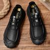 Sapatos masculinos de couro genuíno para caminhada, calçados casuais para atividades ao ar livre