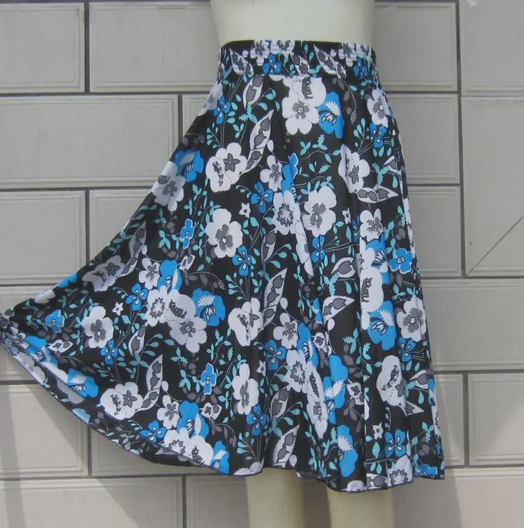 Rochie de vară din mătase de gheață: Fusta de dans floral pentru femei de varsta mijlocie si in varsta