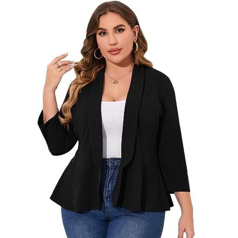 Nadměrná velikost tenký volný 3XL 4XL 5XL Kabát Ženy Móda Běžné Podnikání Kostým Cardigan Košile Větrovka Dámská bunda Outwear Kabát XL-5XL