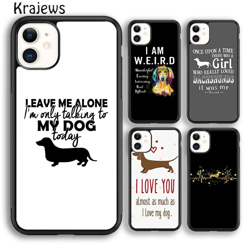 Krajews Sausage Dog Dachshund Quotes For iPhone 17 Air 16 Phone Case Cover 15 14 Plus 12 Pro Max Coque Fundas