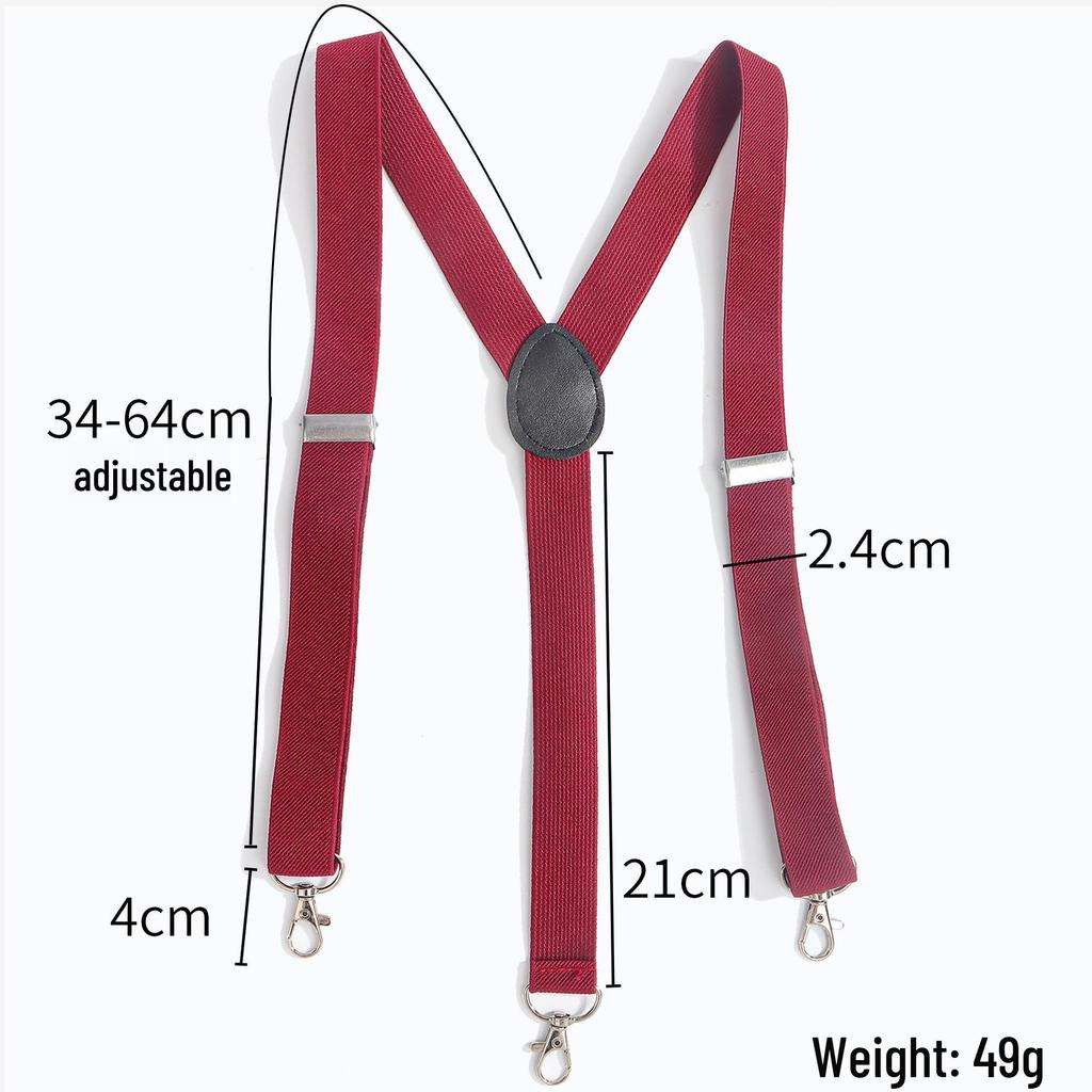 Men's Multi-Color Elastic Suspenders with 3 Clips - Ideal for Suits and Work Pants
