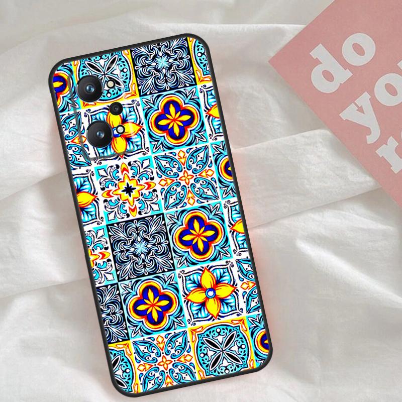 Moroccan Mosai Tile Pattern Case For Realme C51 C75 C63 C61 C55 C53 C35 C65 C67 C71 15 11 12 13 14 Pro Plus GT6 GT7 Pro