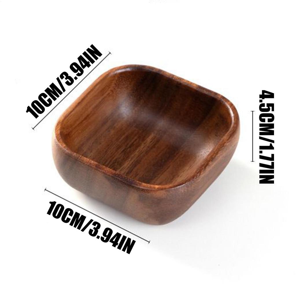 Wooden Bowls Square Shape Decorative Platter Wooden Serving Tray for Bread Appetizers Dips Sauce Candy Desserts Sandwich