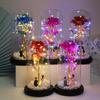 Eternal Life Flower Glass Cover Rose Valentine'S Day Gift Led Lights Christmas Ornaments