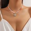 Vintage Sea Charm Pendant Neckchain Fashionable Beaded Necklace Temperament Neckwear Fashion Jewelry Piece