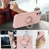 Luxury Liquid Silicone Metal Ring Holder Phone Case for Samsung Galaxy A13 A14 A32 A52 A72 A53 A54 A34 4G 5G Cover with Lanyard Shockproof