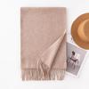 Imitation Cashmere Scarf with Wool Tassel Scarf for Men and Women Versatile Solid Color Fashion Commuting Warm Scarf Shawl