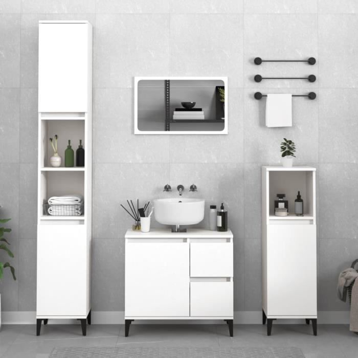 VidaXL Bathroom Cabinet White 30x30x100 Cm Engineered Wood 819812