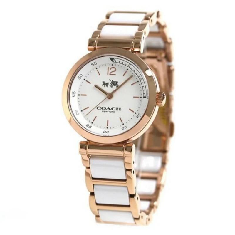 Coach Women’s Quartz Two-tone Ceramic & Stainless Steel White Dial 30mm Watch 14502463