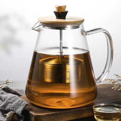 Edelstahl-Infuser-Teekanne, Klarer Borosilikatglasfilter, Blumen-Teekanne, Hitzebeständiger Erhitzter Behälter, Kochkessel-Werkzeug