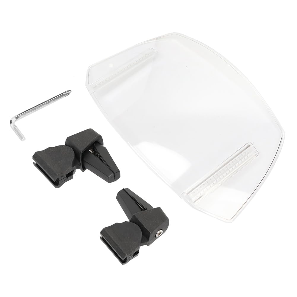 AQIMY Universal Windscreen ABS Plastic Windshield Extension Adjustable 4 Tier Windshield Transparent