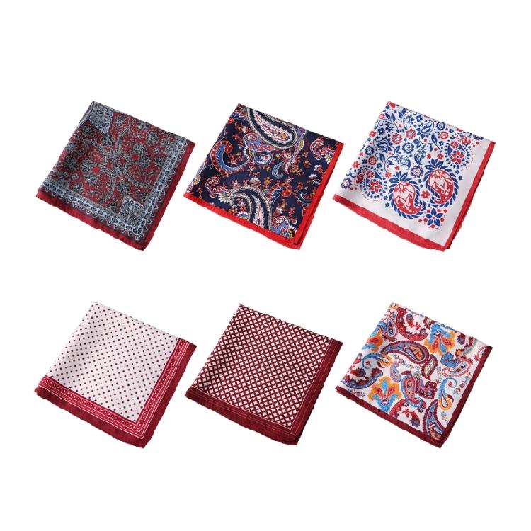 Floral Pocket Square Handkerchief for Men Square Hankies Bandana 13inch