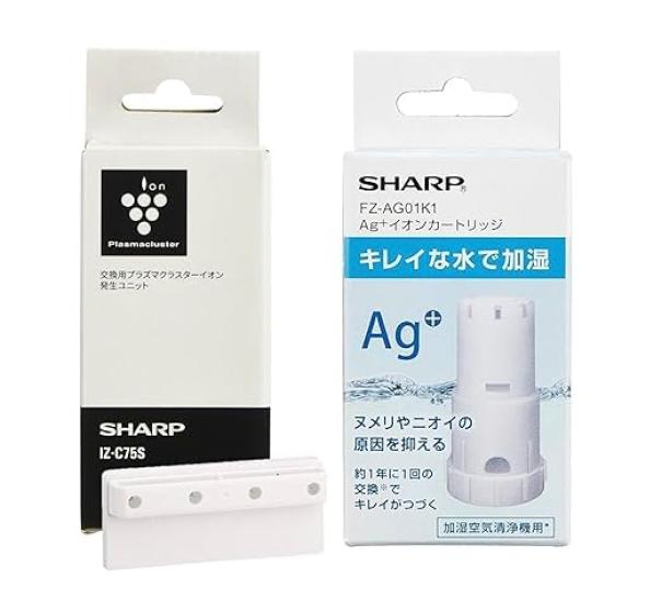 

Sharp genuine product ion cartridge Replacement plasma cluster ion generation unit SET [IZ-C75S] + Ag+ [FZ-AG01K1] білий