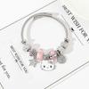 Kitty Cat Love Charm Bracelet Adjustable Cartoon Anime Friendship Bracelet Jewelry Gift for Women Girls Kids Pink