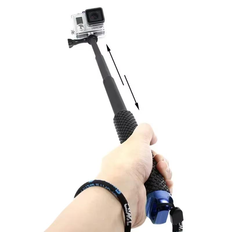 Extendable Pole Mini Selfie Stick Waterproof Monopod Blue for GoPro Hero13/12/11/10/9/8 Action Video Cameras Outdoor Photography 7