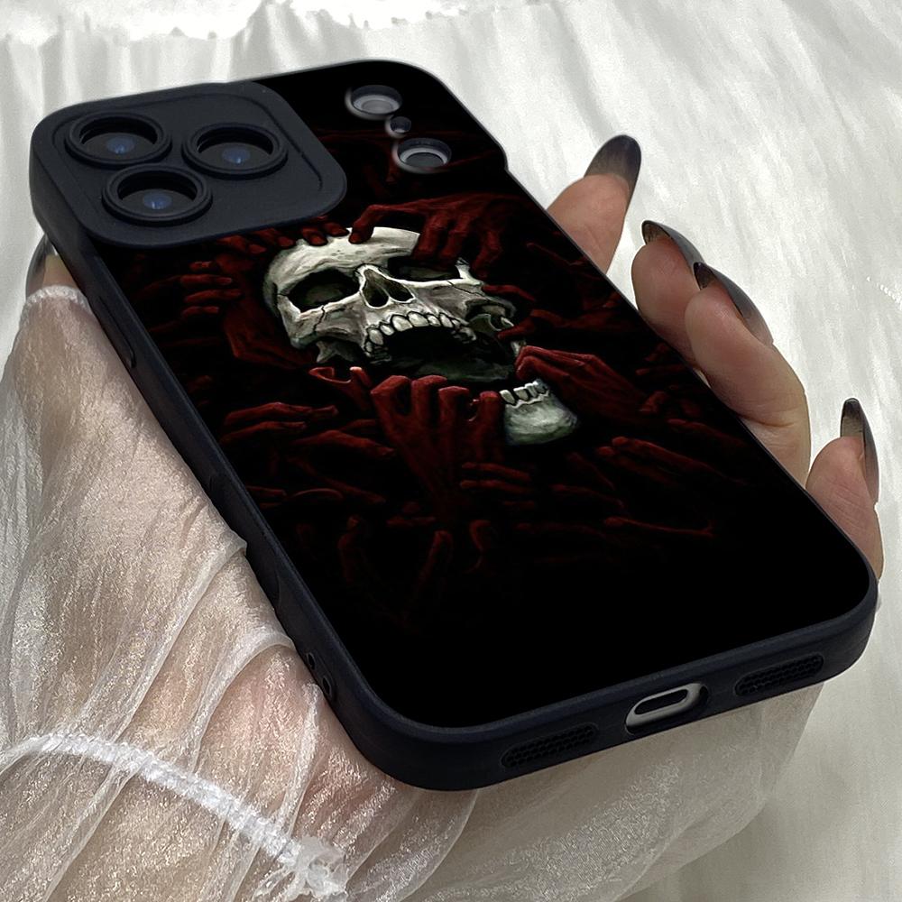 M513 Caveira Pesadelos Design de Arte Olhos de Anjo Capa de Telefone Macia para iPhone Samsung Galaxy Xiaomi Rdemi Huawei Honor Infinix Realme OPPO Todos os Modelos Capa de TPU
