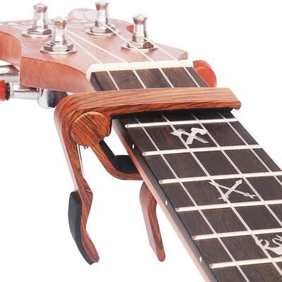 WINGO Capo Professional Ukulele Capo Soprano Concert Rosewood One-touch Baritone, Color.