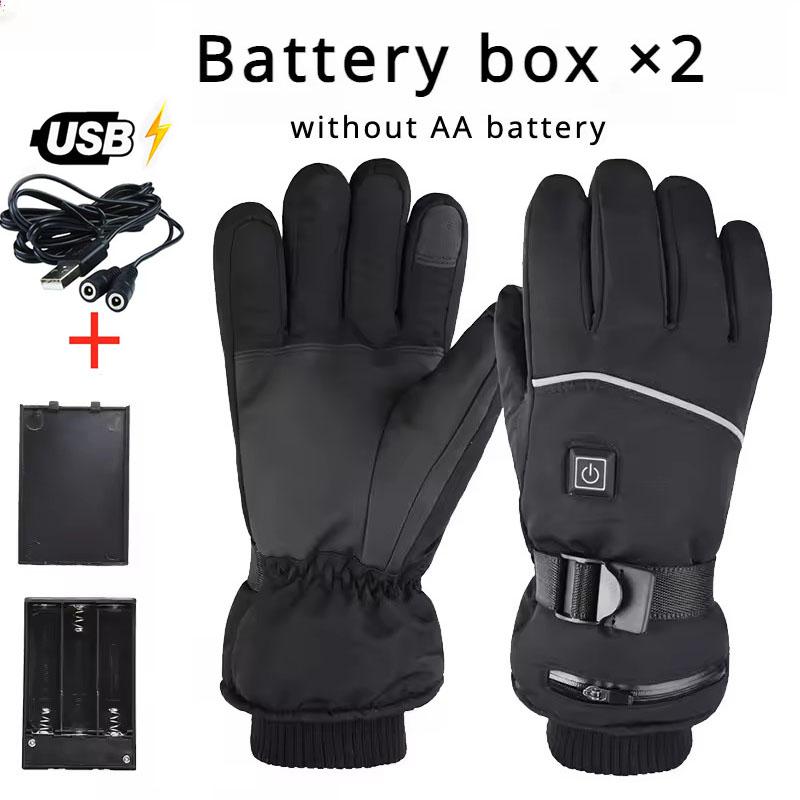 Heated Motorcycle Gloves Winter Warm Snowmobile Skiing Gloves Waterproof Touch Screen Rechargeable Heating Thermal Moto Guantes