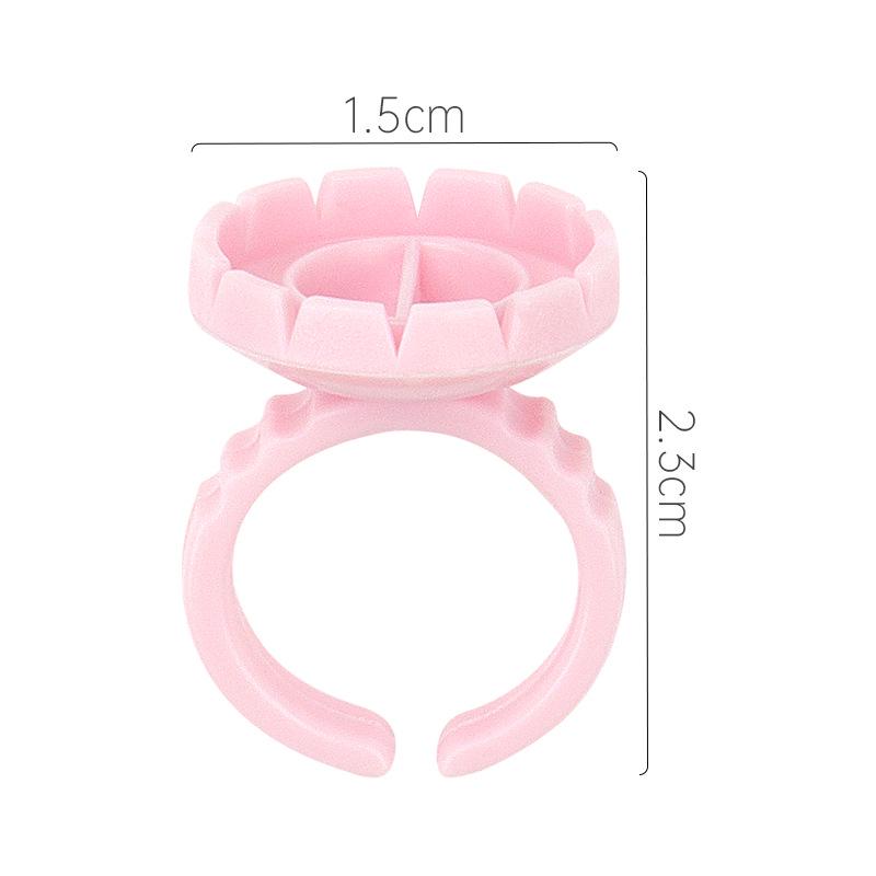 Microblading Eyelash Extension Ring Blooming Epoxy Resin Pigment Cups, Round & Heart-Shaped (100-Pack)