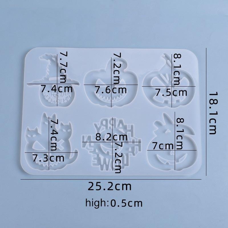 Halloween Dekor Rolig Pumpalykta Silikonform DIY Pumpa Kristall Epoxiharts Formar Rumsinredning Tårtdekorationsverktyg